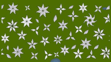 Süslü kumaş deseni. Düz Çiçek Elementleri Tasarımı. Renkli Bahar Teması eskiz kalıbı. Raster illüstrasyonunda çiçek deseni çizimi.