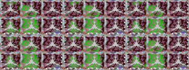 Dallı bahar çiçekleriyle desen, kahverengi renklerle çiçek siluetiyle desen. Raster deseni.