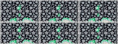 Siyah renkli çiçekler. Düz Çiçek Elementleri Tasarımı. Kusursuz Renksiz Bahar Temalı Kusursuz Arkaplan. Sevimli çiçek raster deseni.