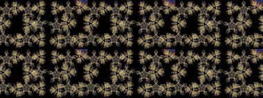 Siyah arka planda. Çocuksu tasarım. Tekstil, kumaş, ambalaj, hatıra defteri için hoş bir çiçek arkaplanı. Elle çizilmiş karalama çiçekleri ile Raster çizim deseni.