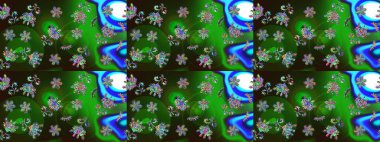 Düz Çiçek Elementleri Tasarımı. Yeşil renkli çiçekler. Çiçekli eskiz çizimi. Renkli Yaz Teması çizim şablonu.