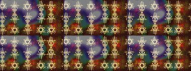 Raster illüstrasyonu. Raster Noel soyut renkli arka plan ve tatlı kar tanesi. Kar taneleriyle kahverengi, gri ve yeşil renkler.