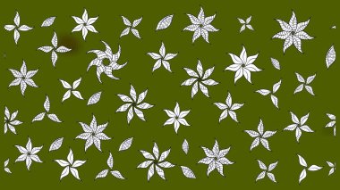 Çiçek kolajı. Küçük çiçekte güzel bir desen var. - Yeşil çiçekler. Çiçek arkaplan. Çiçek kompozisyonu. Doğa. Raster deseni.