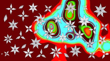 Raster stili kumaş deseni. Çiçekler suluboya çizim deseni.