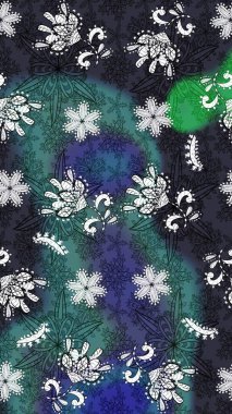 Çiçeksel fantezi tasarımı ve parlak bir arka plan çizimi. Renkli Bahar Teması eskiz kalıbı. Düz Çiçek Elementleri Tasarımı.