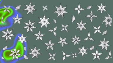 Tarafsız renklerde çiçekler. Tropik çiçek desenleri. Raster illüstrasyonu.