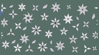 Nakış desenli çiçek deseni. Parmak izi, kumaş, duvar kâğıdı, tekstil için raster dokusu. Renkli grunge koloni çiçekleri ile soyut arkaplanı zenginleştirir.