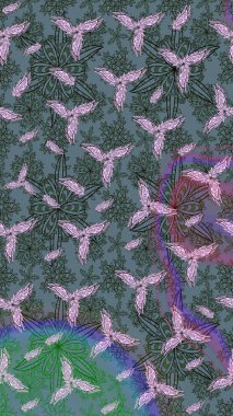 Tarafsız renklerde çiçekler. Çiçekli karalama şeklinde Raster çiçek deseni. Nazik, narin çiçek arkaplanı.