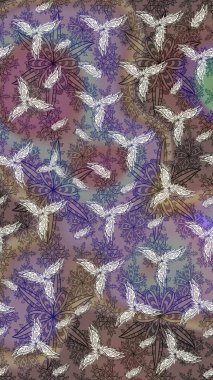 Raster illüstrasyonu. Küçük çiçekli şirin bir desen. Çiçek ve yapraklı çiçek deseni.