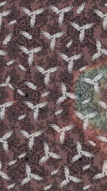 Renkli Yaz Temalı eskiz kalıbı. Kahverengi renkli çiçekler. Düz Çiçek Elementleri Tasarımı. Çiçekli retro deseni çiz.