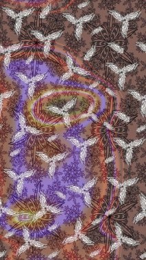 Kahverengi renklerde. Raster illüstrasyonu. Çiçekli güzel suluboya desen.