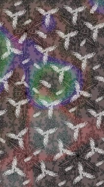 Nazik romantik baskı. Raster güzel bir çiçek deseni çizmiş. Kahverengi renkli çiçekler. Tatil havası. Bahar mevsimi.