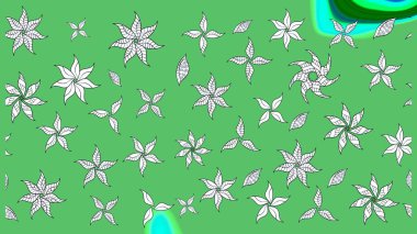 Raster illüstrasyonu. Yeşil renklerde. Çiçekli güzel suluboya desen.