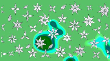 El çizimi Raster çizimi. Parlak elementlerin. Çizim çiçek deseni duvar kağıdı, web sitesi arkaplanı, paket kağıdı, davetiye, broşür, pankart veya web sitesi için kullanılabilir.