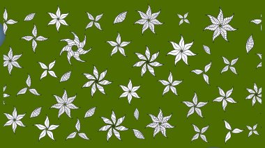 Yaz çiçekleri teması. Yeşil renkler. Klasik çiçekler. El çizimi, soyut ve süslü elementler. Suluboya resim taklit Raster illüstrasyonu.