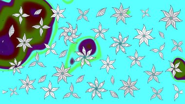 Robot resim. Küçük çiçekteki sevimli çiçek deseni. Raster illüstrasyonu.