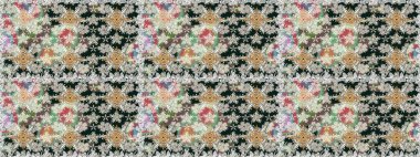 Tarafsız renklerde parlak çiçekli halı ile kusursuz desen.