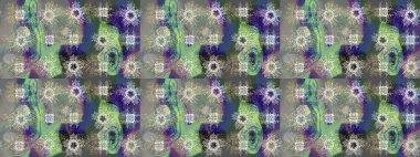 Kar tanelerinin soyut arkaplanlı Noel arkaplanı. Gri, nötr ve yeşil kar taneleri. Noel için tatil tasarımı, yeni yıl moda baskıları. Güzel tasarım. Raster illüstrasyonu.