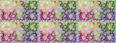 Raster altın pürüzsüz desen. Doğu tarzı arabesk tarzında altın elementler. Kusursuz altın desenli bukleler. Tarafsız renklerde kusursuz desen.