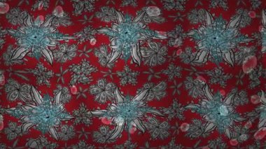 Renkli unsurlarla hareketli arka plan görüntüleri. Çiçekler. Eski model. Bayrak tarzı. Altın, altın. Video kaydı. Şablon.