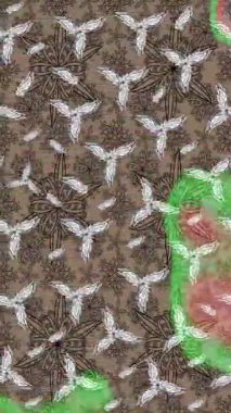 Renkli unsurlarla hareketli arka plan görüntüleri. Çiçekler. Eski model. Bayrak tarzı. Video kaydı. Şablon. Döngü. Kusursuz..