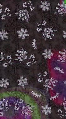 Renkli unsurlarla hareketli arka plan görüntüleri. Çiçekler. Eski model. Bayrak tarzı. Video kaydı. Şablon. Döngü. Kusursuz..