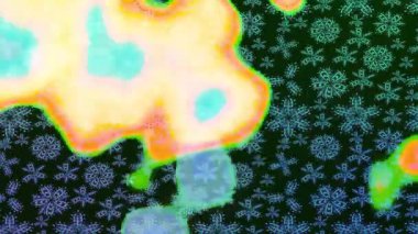 Renkli unsurlarla hareketli arka plan görüntüleri. Çiçekler. Eski model. Bayrak tarzı. Altın, altın. Video kaydı. Şablon.