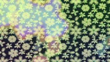 Renkli unsurlarla hareketli arka plan görüntüleri. Çiçekler. Eski model. Bayrak tarzı. Altın, altın. Video kaydı. Şablon.