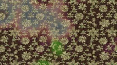 Renkli unsurlarla hareketli arka plan görüntüleri. Çiçekler. Eski model. Bayrak tarzı. Altın, altın. Video kaydı. Şablon.