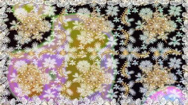 Barok tarzında kusursuz bir doğulu süsü. Raster geleneksel altın pürüzsüz desen nötr renkler üzerinde.