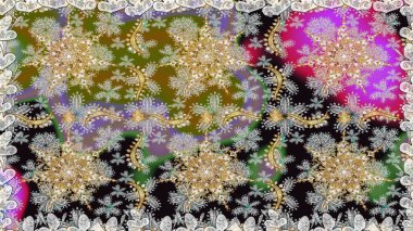 Klasik klasik klasik arka plan. Kusursuz klasik raster altın desenli. Gri renkli ve altın elementli altın desenli. Geleneksel oryantasyon süsü.