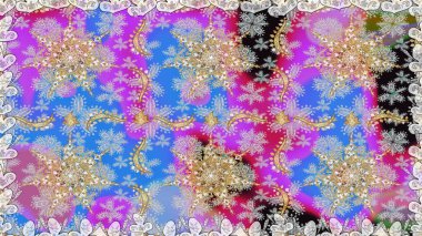 Sembol bayramı, yeni yıl kutlamaları, altın desenler. Noel altın kar tanesi kusursuz desen. Tarafsız renklerde altın kar taneleri. Kış kar dokusu duvar kağıdı.