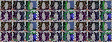 Raster illüstrasyonunda kusursuz çiçek deseni. Gri renkli çiçekler.