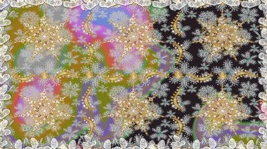 Geleneksel klasik raster altın pürüzsüz desen. Gri renklerdeki altın elementler. Barok tarzında kusursuz bir doğulu süsü..