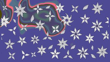 Hediye ambalaj kağıdı, tebrik kartları, posterler ve pankart tasarımı. Mor renkli çiçekler. Raster düz çiçek çizim deseni.