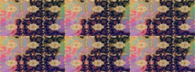 Altın şablon. Eskiz kalıbı altın elementler. Kart, duvar kağıdı, ambalaj ve tekstil için klasik tasarım. Kraliyet retro 'su mavi renkte. Raster illüstrasyonu. Çiçeksel klasik doku.