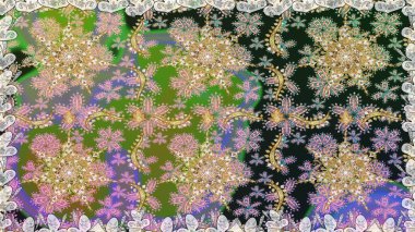 Barok tarzında kusursuz bir doğulu süsü. Geleneksel klasik raster altın pürüzsüz desen. Gri renklerdeki altın elementler.