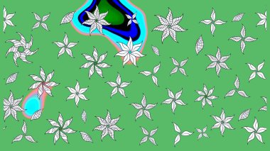 Modern stil dokusu. Çiçek desenli raster, yeşil çizgi grafik deseni soyut raster arkaplan.