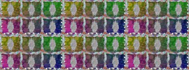 Raster illüstrasyonunda kusursuz çiçek deseni. Raster illüstrasyonu. Güzel kumaş deseni. Yeşil renklerde.