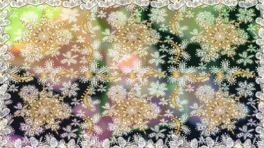 Kusursuz oryantal klasik altın desen. Tarafsız renklerde altın tekrarlayan elementler içeren Raster soyut arkaplanı.