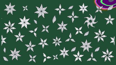 Küçük çiçekteki sevimli çiçek deseni. Yeşil renkte çiçekler.