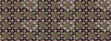 Düz Çiçek Elementleri Tasarımı. Modaya uygun kumaş deseni. Renkli Yaz Temalı Kusursuz Arkaplan. Sevimli çiçek raster deseni.