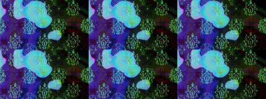 Raster. Mavi renkte güzel çiçekler, suluboya desenli eskiz deseni, duvar kağıdı, kart veya kumaş için fayanslı..