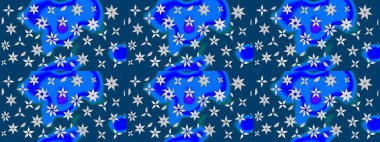 Raster düz çiçek çizim deseni. Mavi renkli çiçekler. Tasarım hediye paketi, tebrik kartları, posterler ve afiş tasarımı.