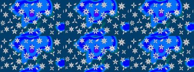 Raster düz çiçek çizim deseni. Mavi renkli çiçekler. Tasarım hediye paketi, tebrik kartları, posterler ve afiş tasarımı.