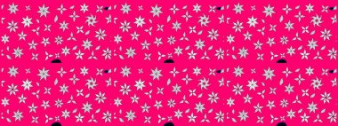 Süslü kumaş deseni. Raster illüstrasyonundaki çiçek desenli çizim. Düz Çiçek Elementleri Tasarımı. Renkli Bahar Teması çizim şablonu.