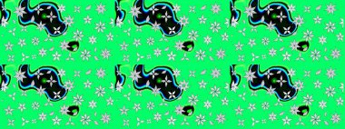 Üst manzara, yumuşak stil. Yeşil renkte manzaralı çiçek deseni. Çiçek kompozisyonu, el boyası, hassas şablon. Sevgililer günü ve tebrik kartı konsepti için şık bir davet.