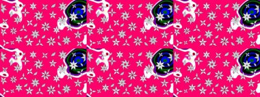 Şirin çiçekler. Çizgi çizimi kalıbı. Raster Moda kumaş deseni.