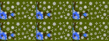 El çizimi, soyut ve süslü elementler. Yeşil renkler. Suluboya resim taklit Raster çizimi. Yaz çiçekleri teması. Klasik çiçekler..