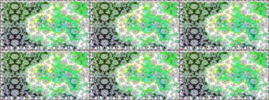 Yeşil renkte etnik çiçeklerle kusursuz bir desen. Raster Çiçek İllüstrasyonu güzel tekstil..